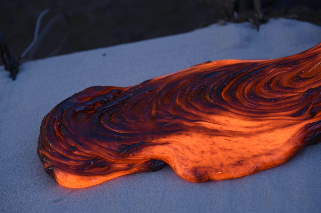 Red flowing lava