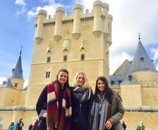 Students in front of a castle