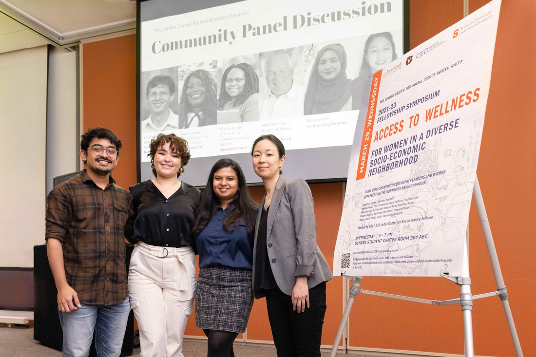 Students at Lender Center symposium.